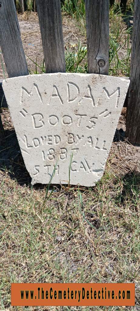 Madam "Boots" Loved By All Grave Marker in Boot Hill Cemetery